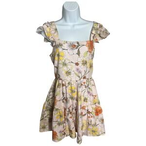 Lottie & Holly Band Of Gypsies mini dress floral ruffle sleeves Medium NWT